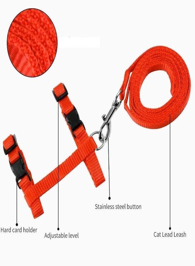 KittuPet طوق وحزام نايلون قابل للتعديل من KittuPet مع مقود، مناسب للقطط الصغيرة - لون عادي (برتقالي) - Image 2